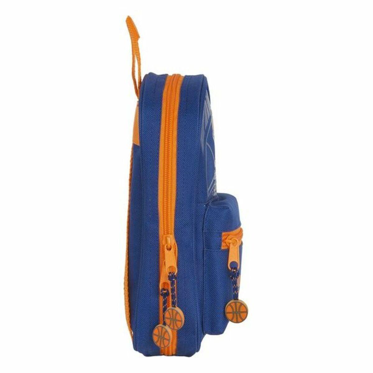 Plumier Mochila Valencia Basket Azul Naranja 12 x 23 x 5 cm 33 Piezas