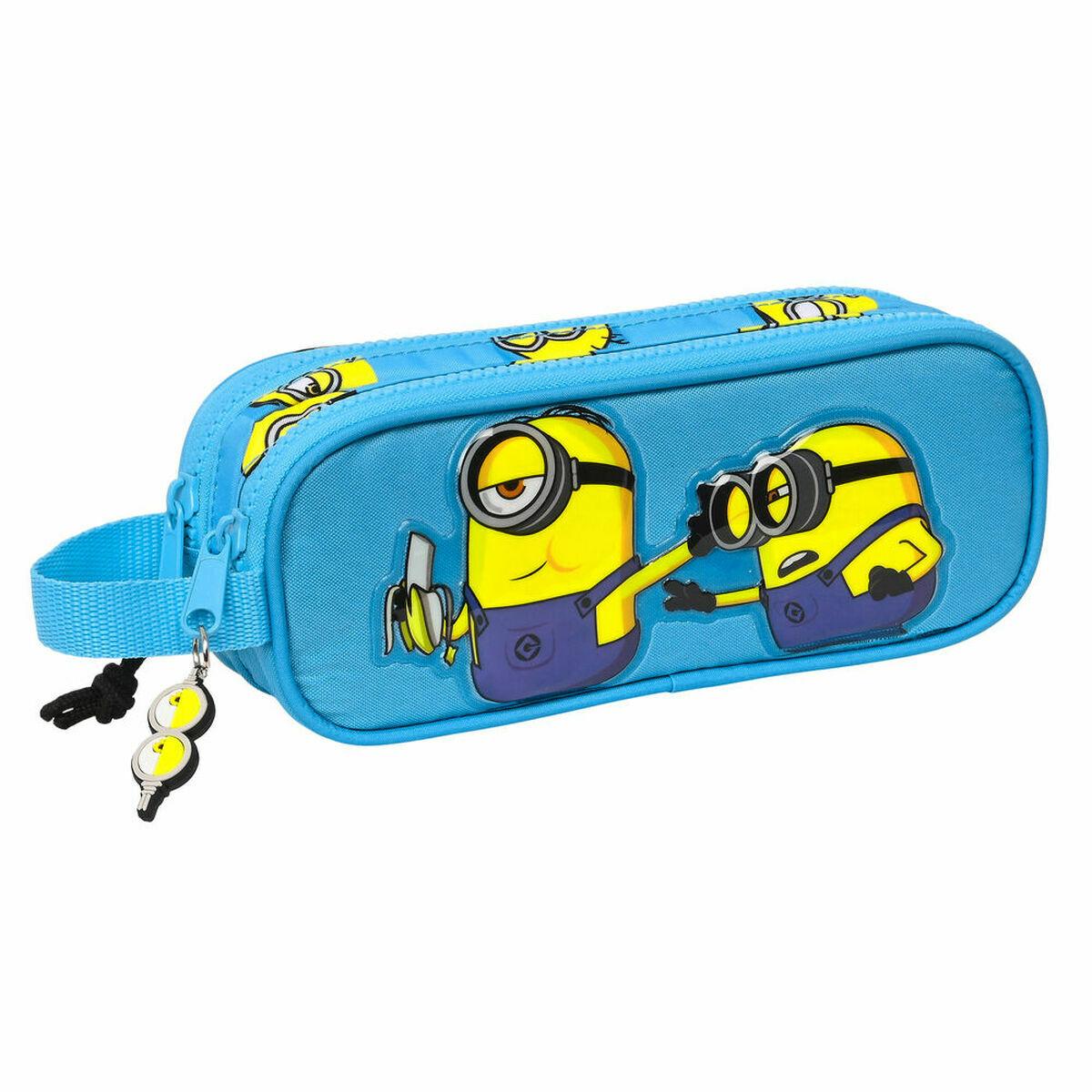 Portatodo Doble Minions Minionstastic Azul 21 x 8 x 6 cm