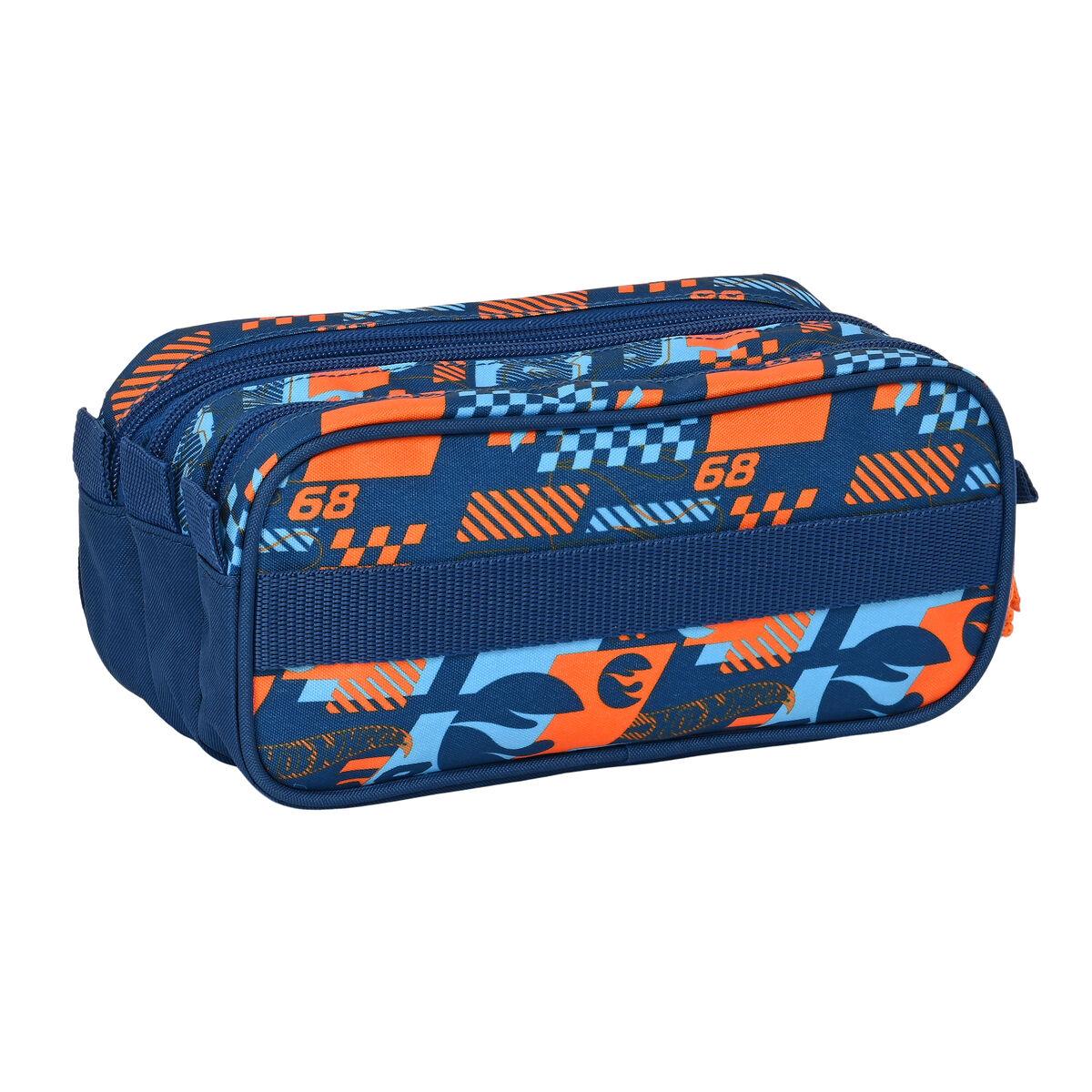 Portatodo Triple Hot Wheels Speed Club Naranja Azul marino 21,5 x 10 x 8 cm