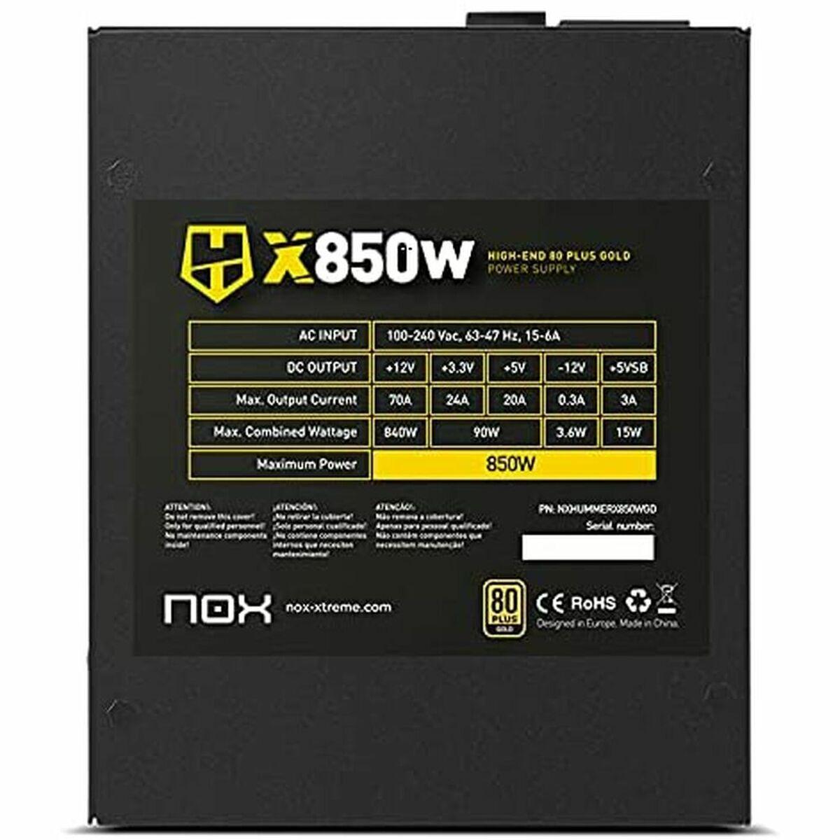 Fuente de Alimentación Nox NXHUMMERX850WGD ATX 850 W 80 Plus Gold