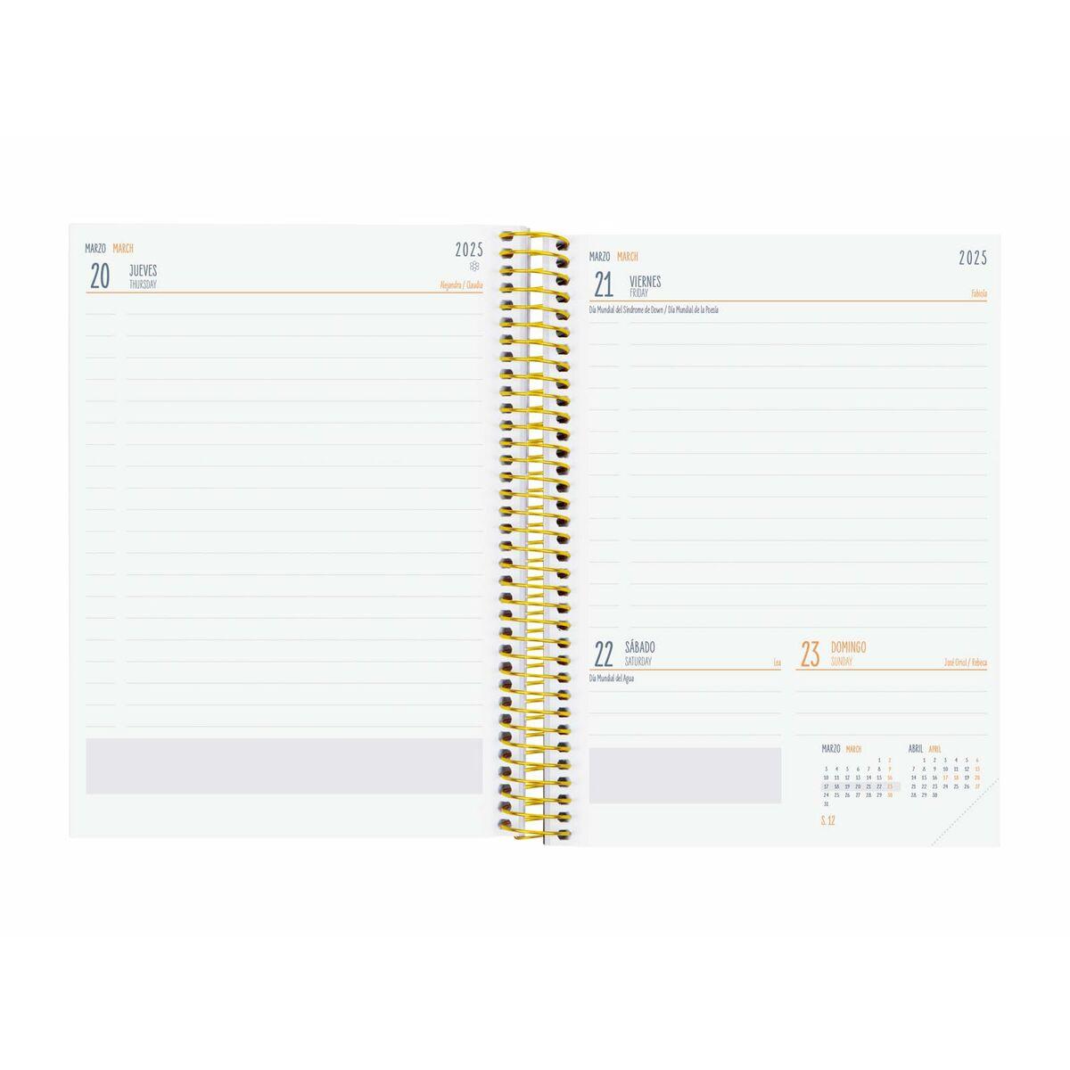 Agenda Finocam Multicolor Cuarto 15,5 x 21,2 cm 2024-2025