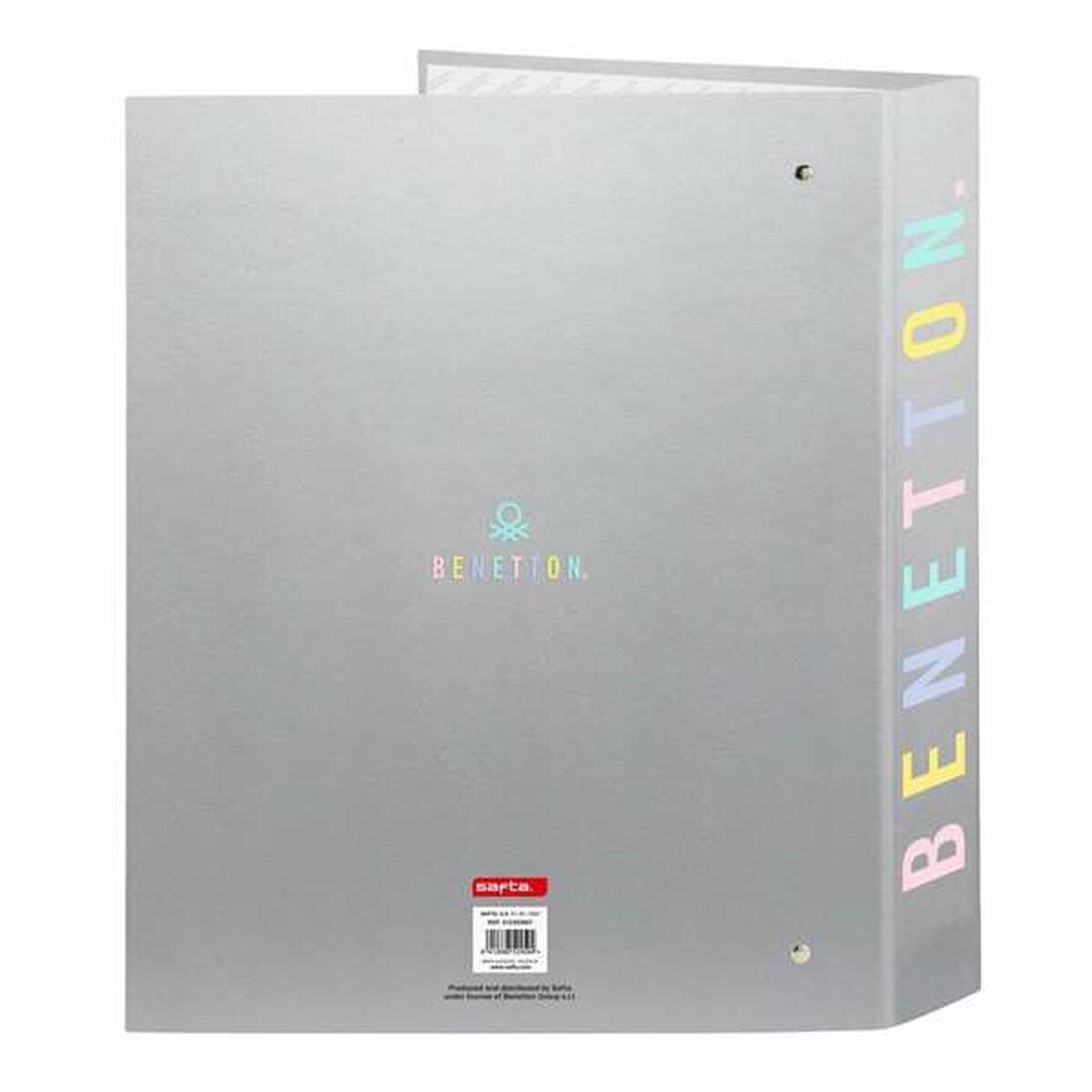 Carpeta de anillas Benetton Silver Plateado 27 x 33 x 6 cm
