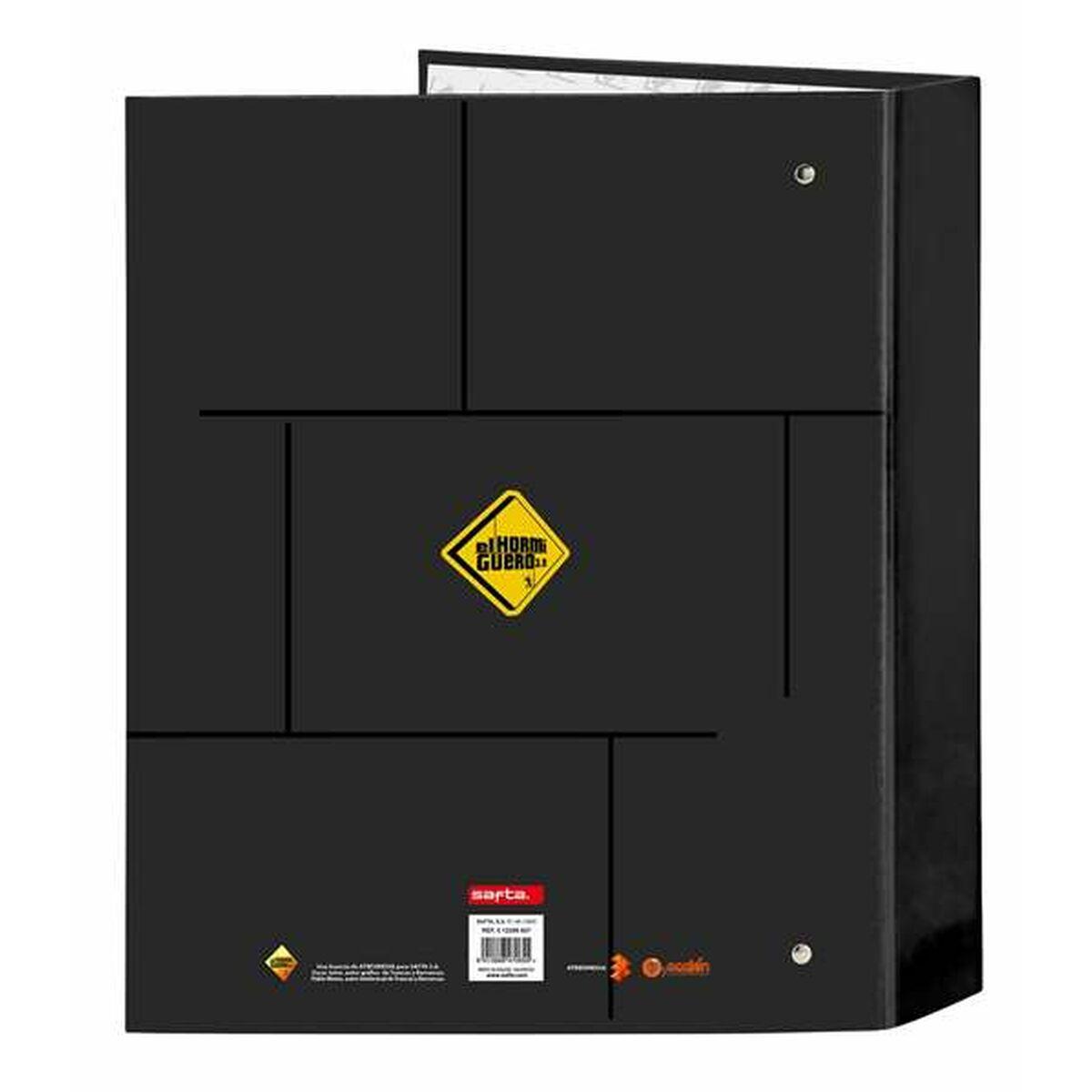Carpeta de anillas El Hormiguero Negro 27 x 33 x 6 cm