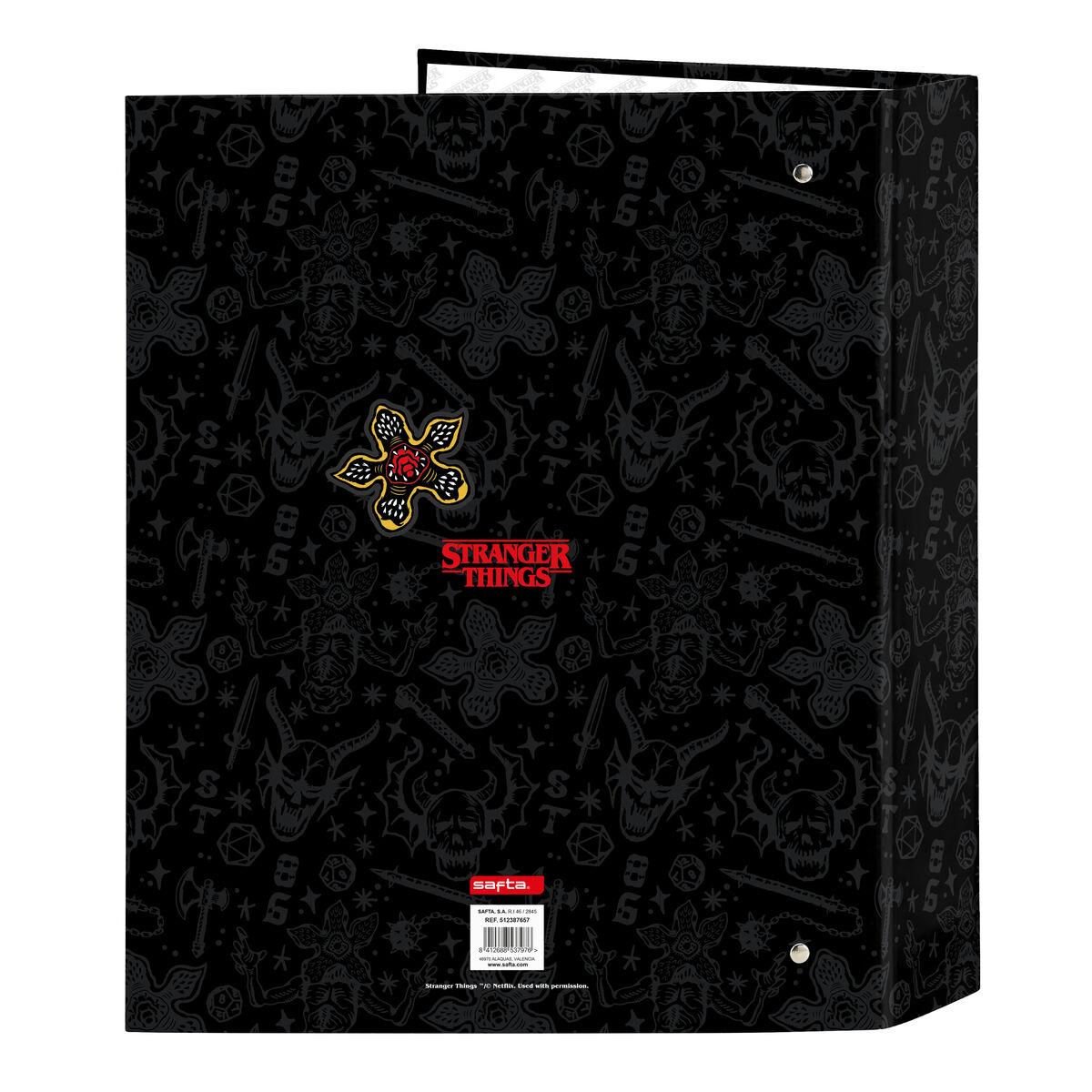 Carpeta de anillas Stranger Things Negro 27 x 33 x 6 cm