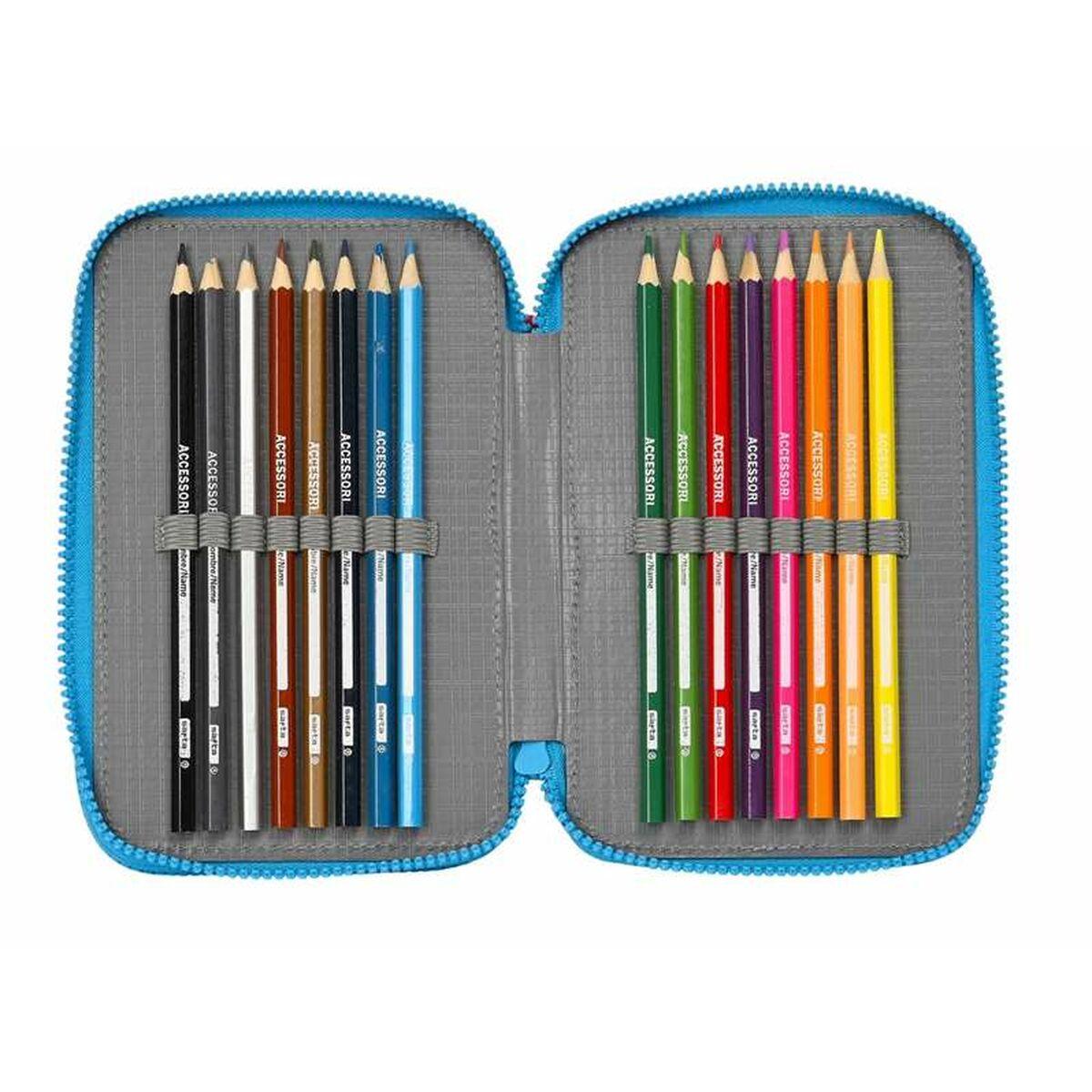 Plumier Triple SuperThings Rescue Force Azul 12,5 x 19,5 x 5,5 cm