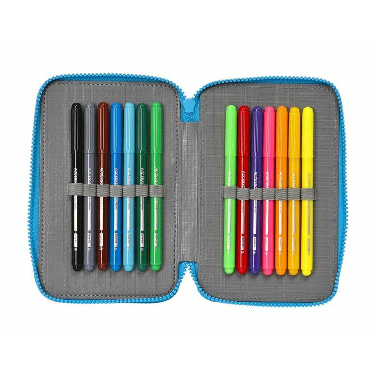 Plumier Triple SuperThings Rescue Force Azul 12,5 x 19,5 x 5,5 cm