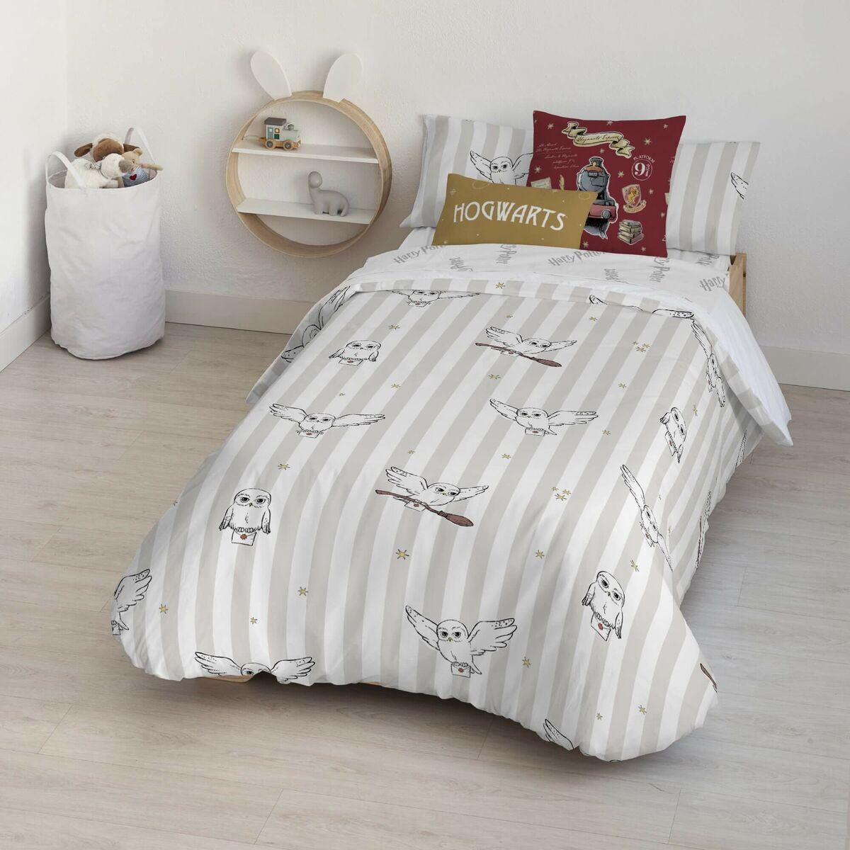 Funda Nórdica Harry Potter Hedwig Flying  Multicolor 175 Hilos 155 x 220 cm Cama de 90