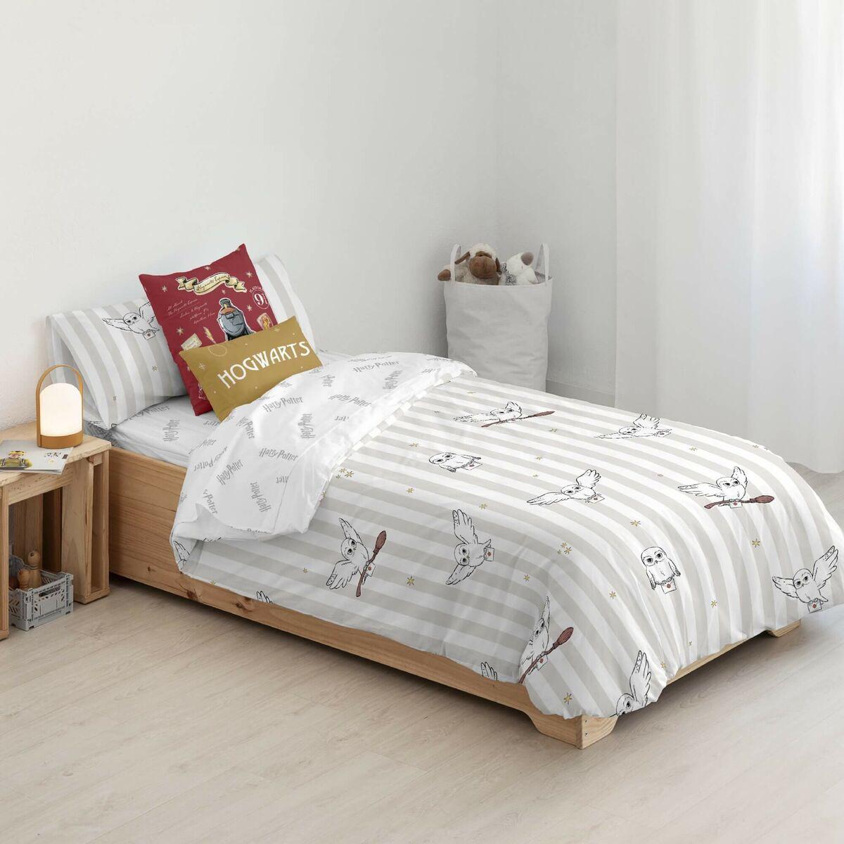 Funda Nórdica Harry Potter Hedwig Flying  Multicolor 175 Hilos 155 x 220 cm Cama de 90