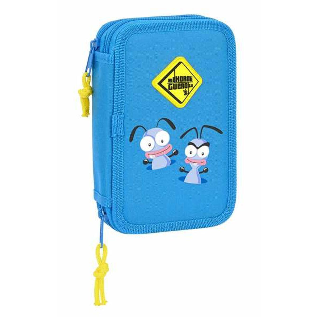 Plumier Doble El Hormiguero Azul 12,5 x 19,5 x 4 cm