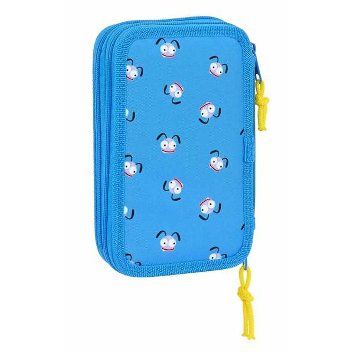 Plumier Doble El Hormiguero Azul 12,5 x 19,5 x 4 cm