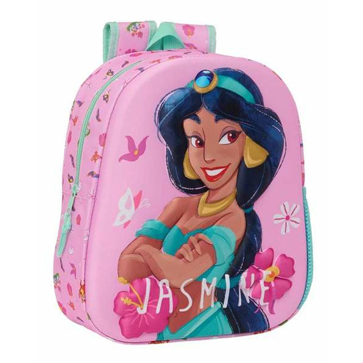 Mochila Escolar 3D Aladin Jasmine 27 x 33 x 10 cm