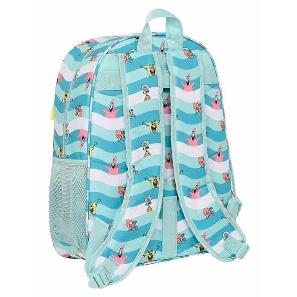 Mochila Escolar Spongebob Stay positive Azul Blanco