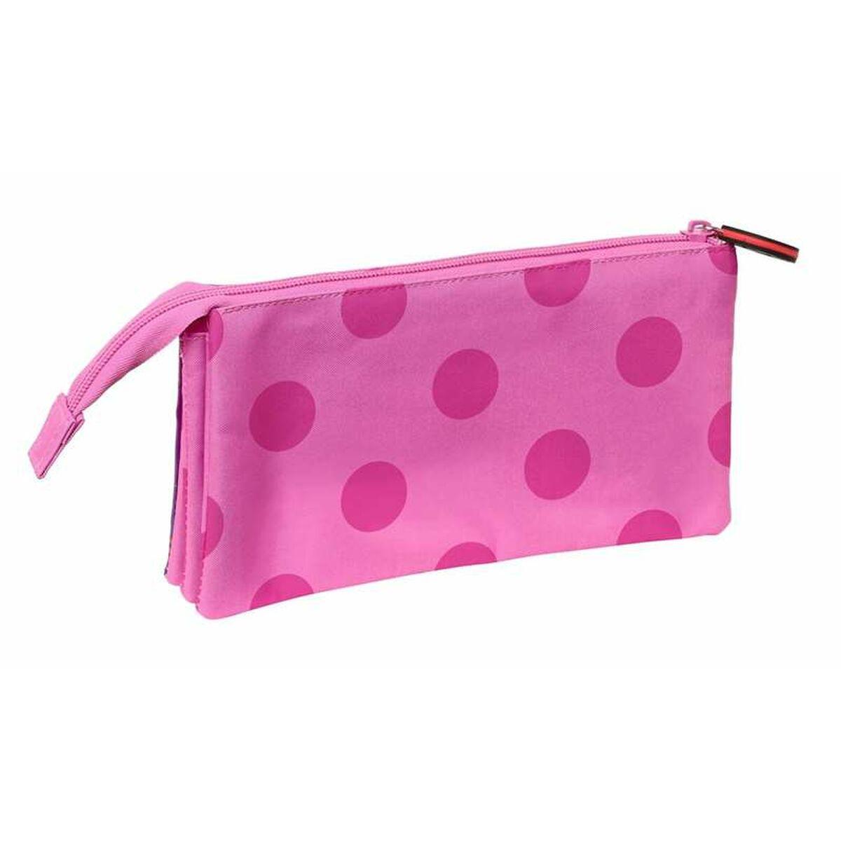 Portatodo Triple Miraculous: Tales of Ladybug & Cat Noir Fucsia 22 x 12 x 3 cm