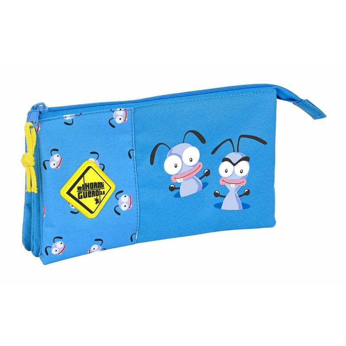 Portatodo Triple El Hormiguero Azul 22 x 12 x 3 cm