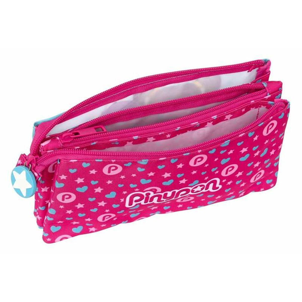 Portatodo Triple Pinypon Azul Rosa 22 x 12 x 3 cm