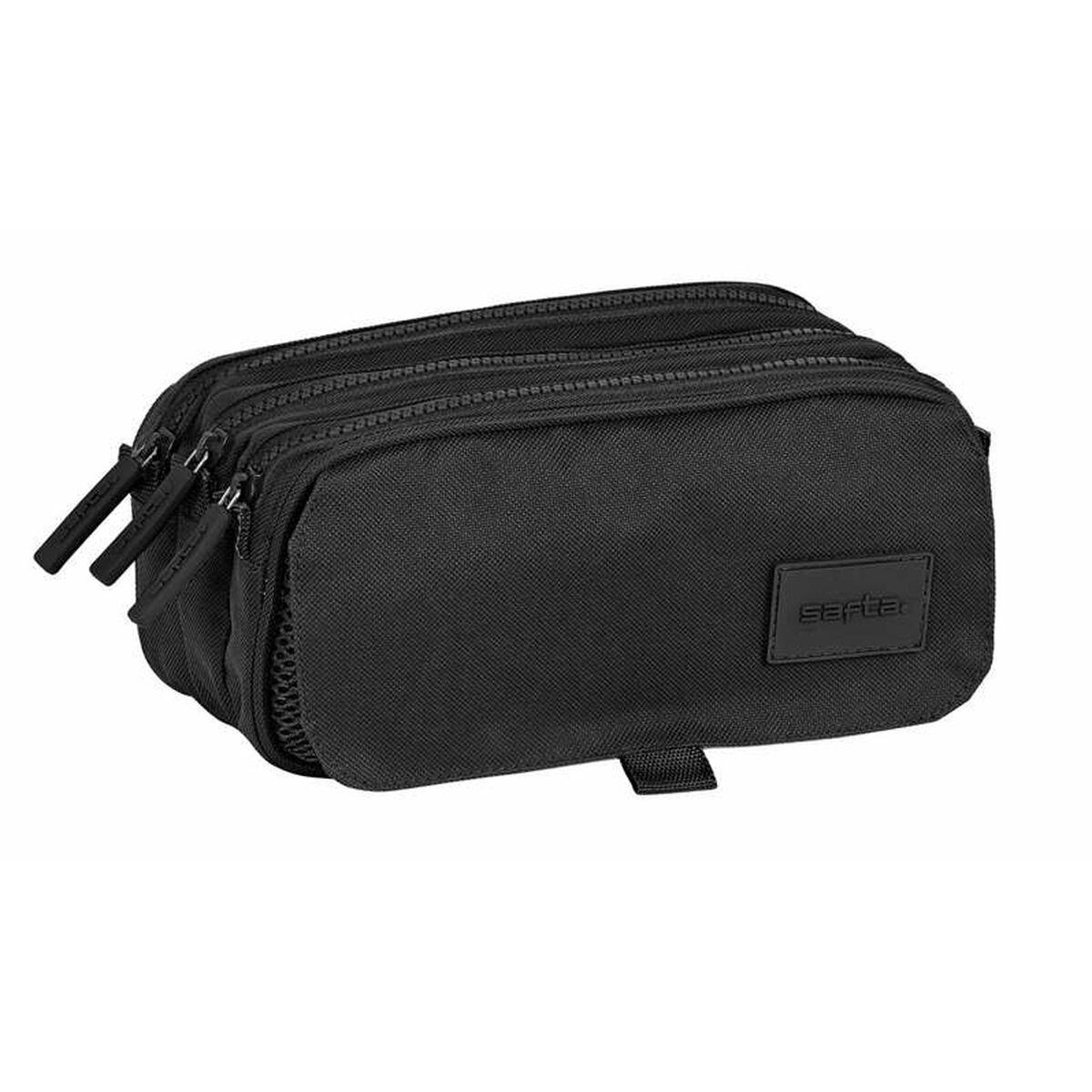 Portatodo Triple Safta Basic Negro 21,5 x 10 x 8 cm