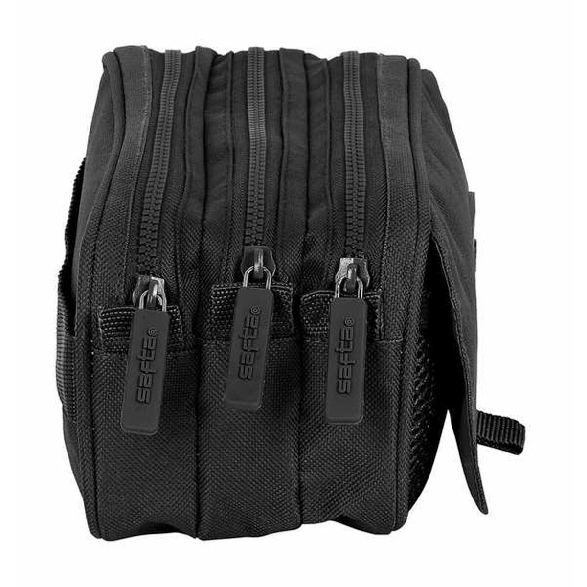 Portatodo Triple Safta Basic Negro 21,5 x 10 x 8 cm