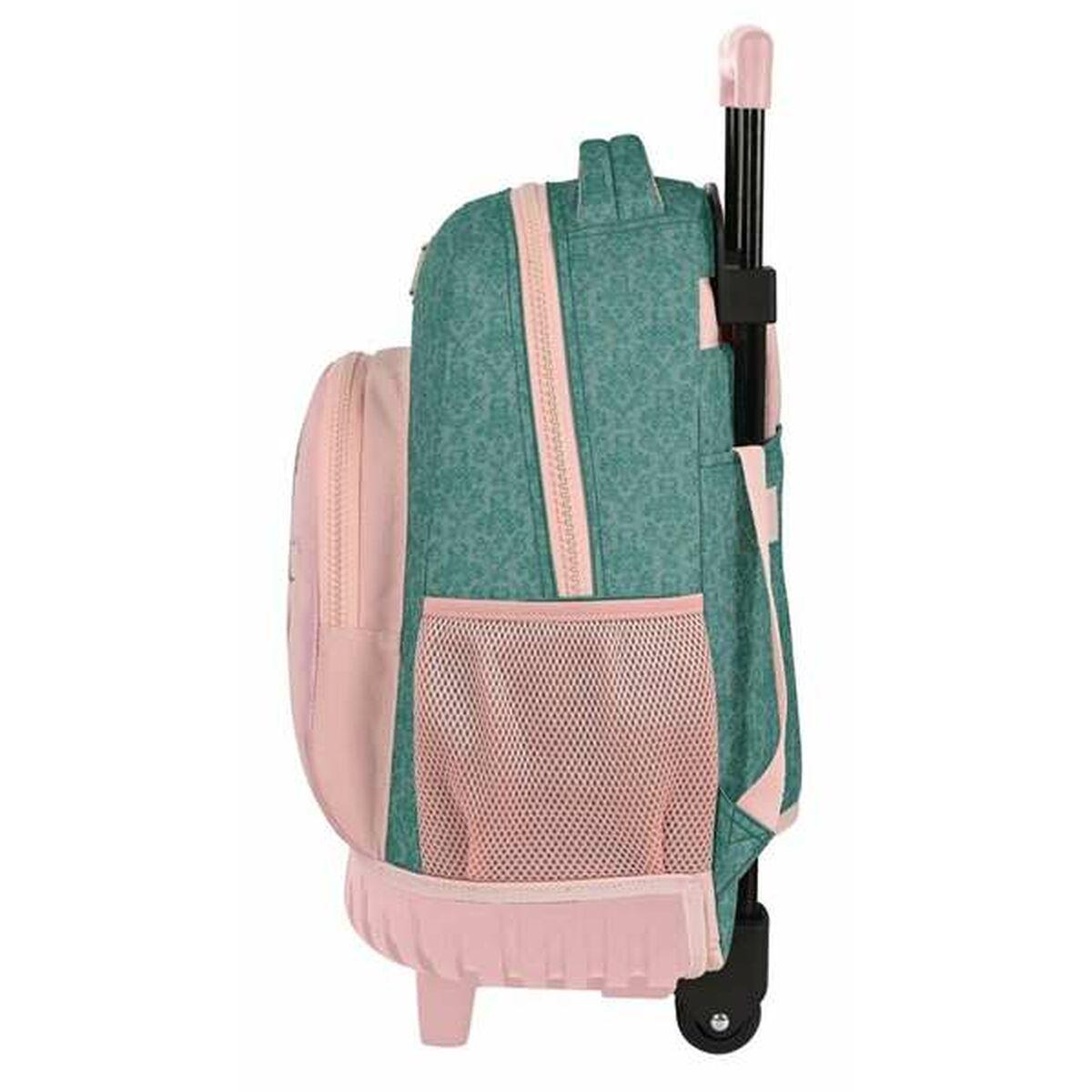 Mochila Escolar con Ruedas Santoro Mirabelle Swan Lake Gris Rosa 32 x 45 x 21 cm