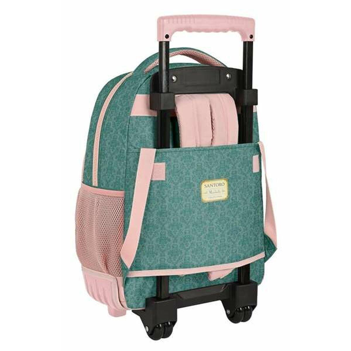 Mochila Escolar con Ruedas Santoro Mirabelle Swan Lake Gris Rosa 32 x 45 x 21 cm