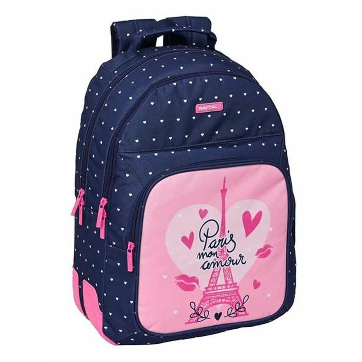 Mochila Escolar Safta Paris Rosa 32 x 42 x 15 cm