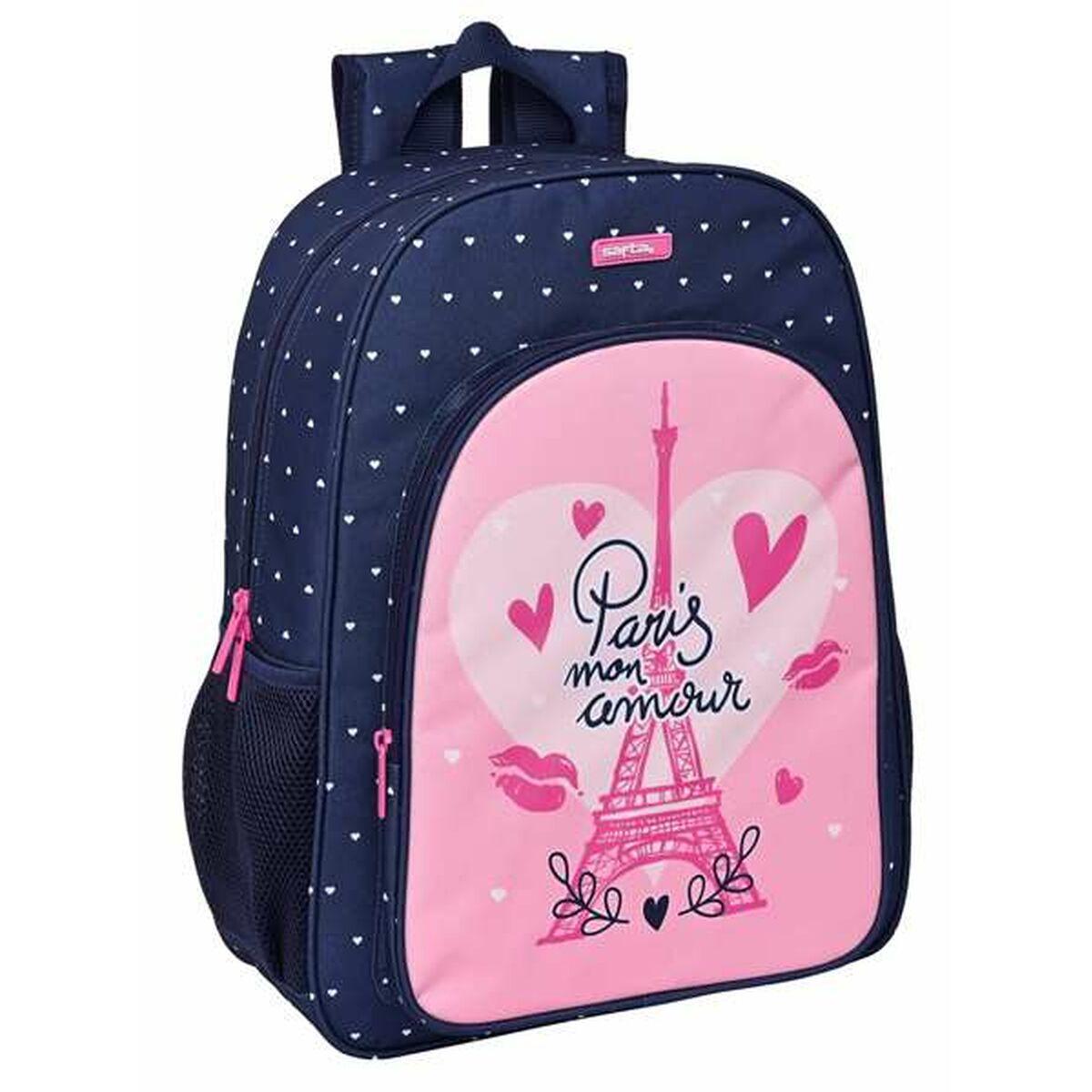 Mochila Escolar Safta Paris Rosa 33 x 42 x 14 cm