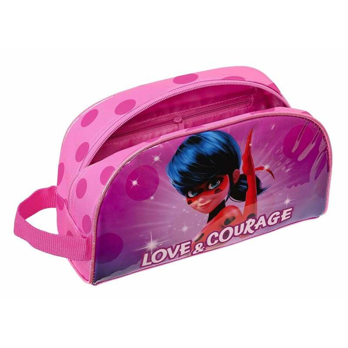Neceser Escolar Lady Bug Love & Courage Fucsia 26 x 16 x 9 cm
