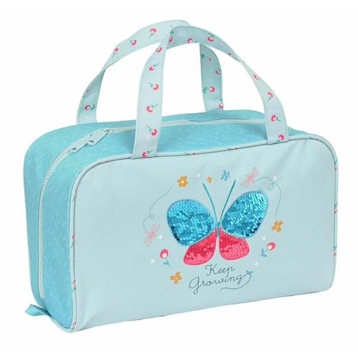 Neceser Escolar BlackFit8 Azul claro Mariposa 31 x 14 x 19 cm