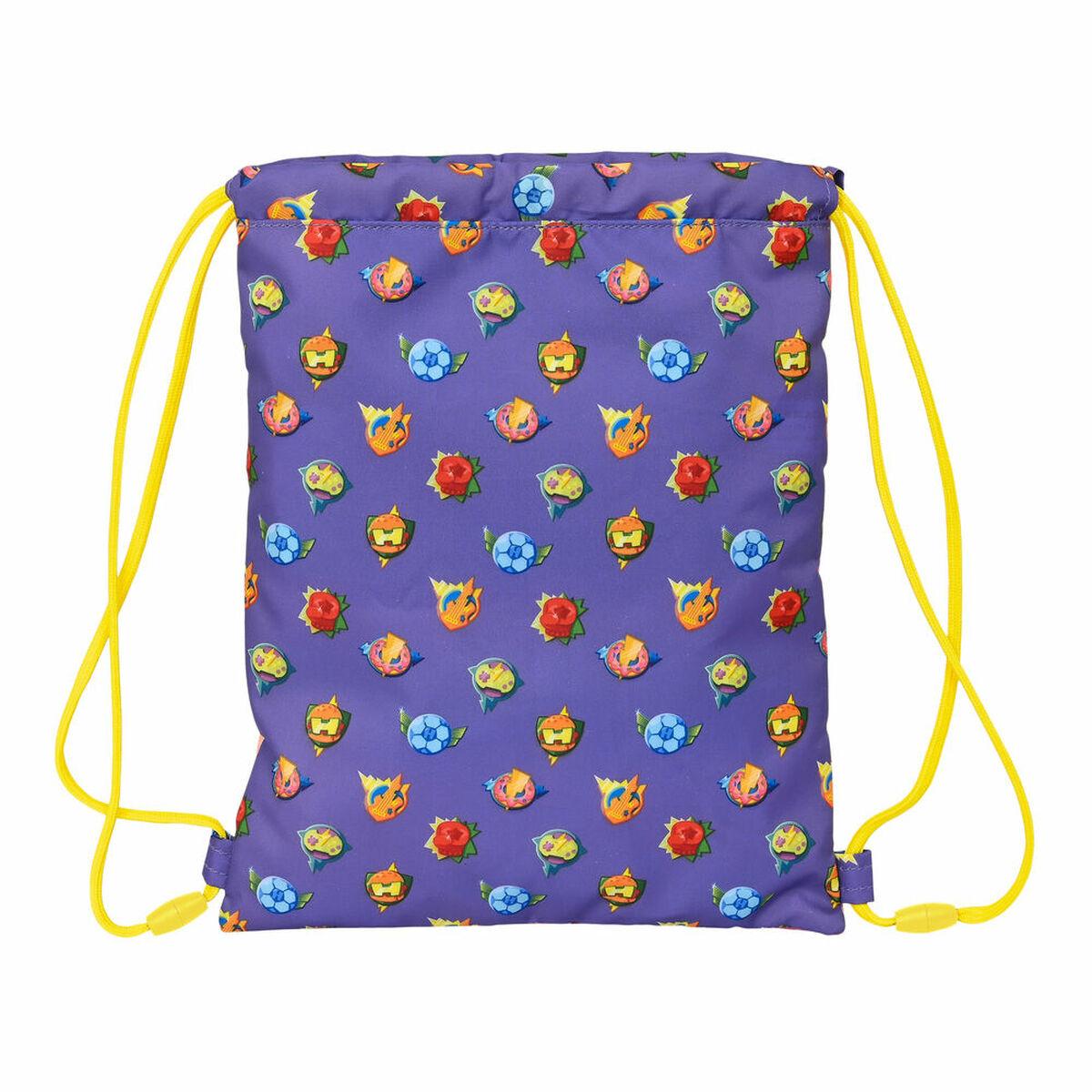 Bolsa Mochila con Cuerdas SuperThings Guardians of Kazoom Morada 26 x 34 x 1 cm