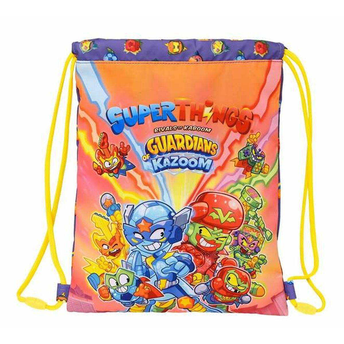 Bolsa Mochila con Cuerdas SuperThings Guardians of Kazoom Morada 26 x 34 x 1 cm