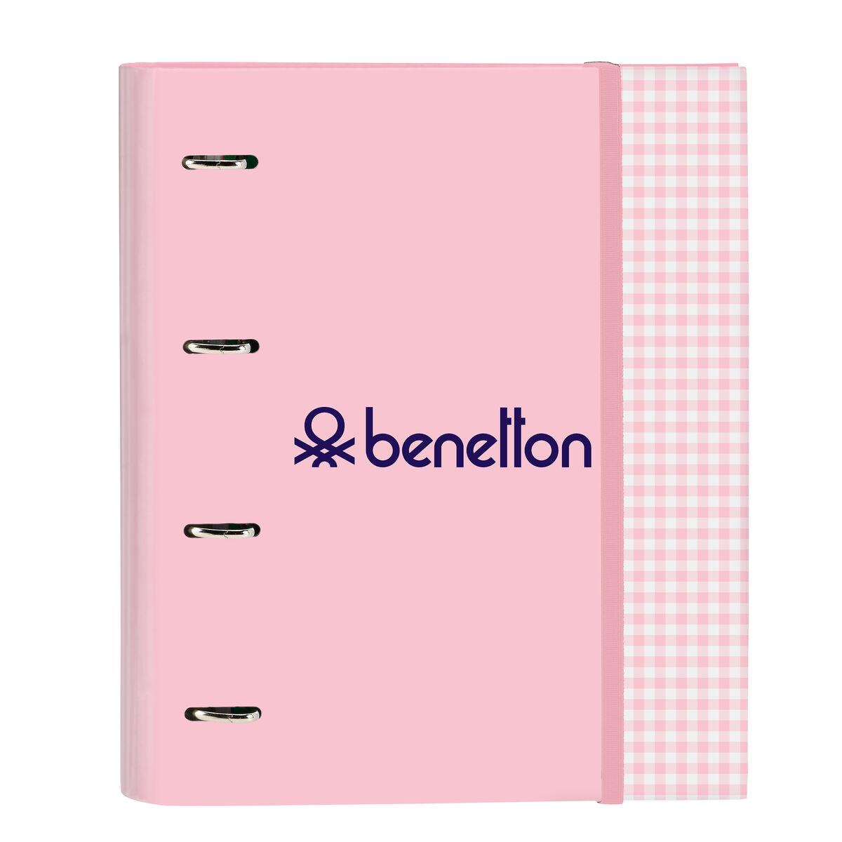 Carpeta de anillas Benetton Vichy Rosa claro A4