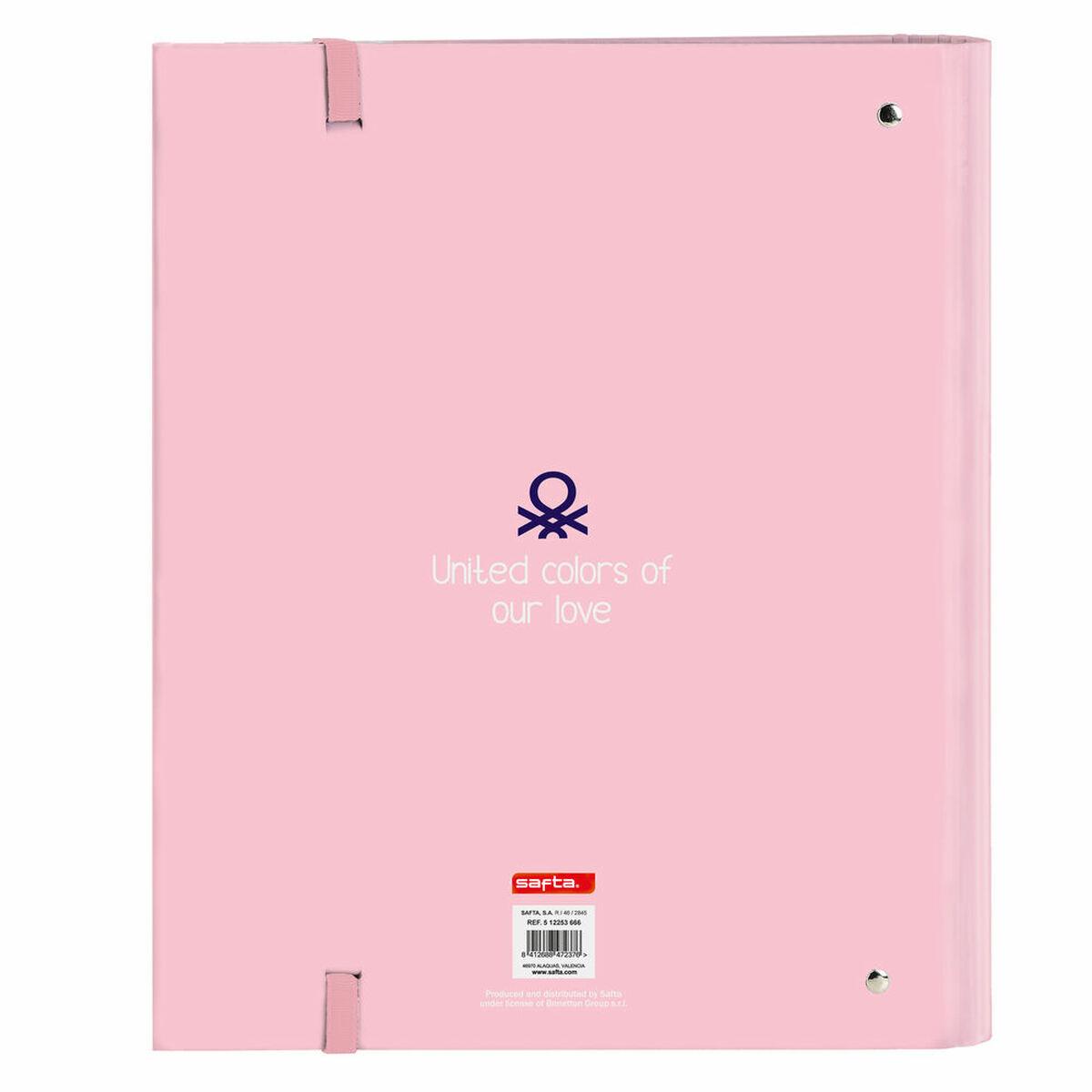 Carpeta de anillas Benetton Vichy Rosa claro A4