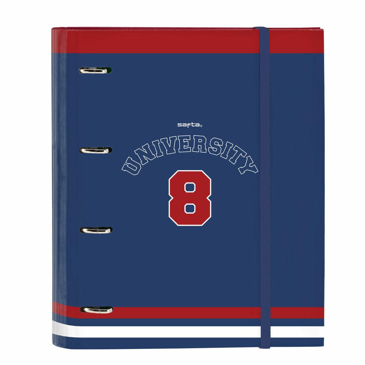 Carpeta de anillas Safta University Rojo Azul marino A4