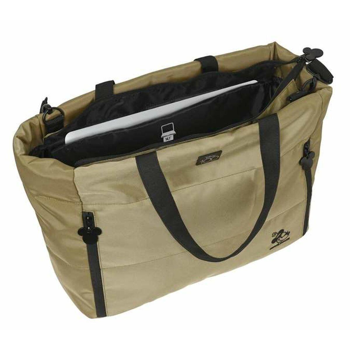 Bolso con bolsillo para Portátil Minnie Mouse Disney100 Beige 54 x 31 x 17 cm