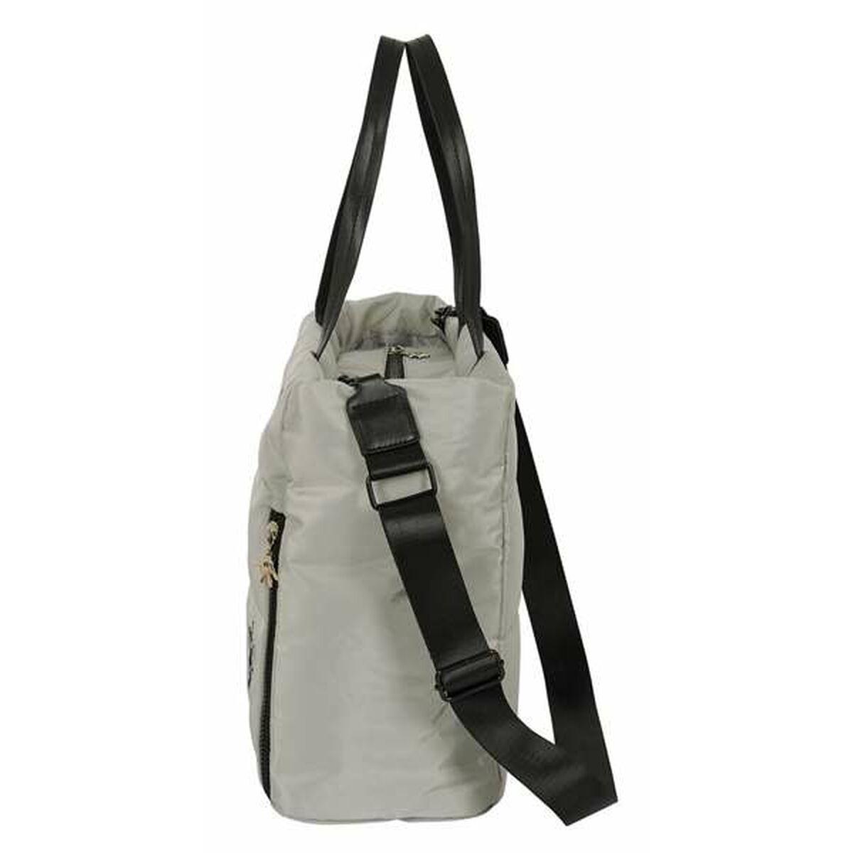 Bolso con bolsillo para Portátil Minnie Mouse Teen Sand Gris 40 x 31 x 17 cm Acolchado