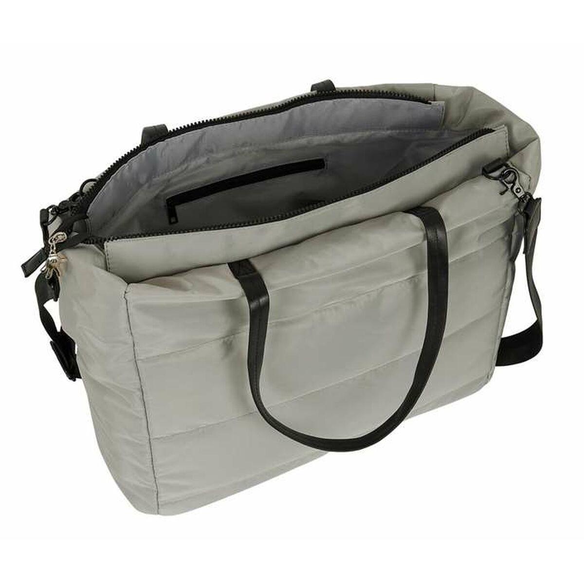 Bolso con bolsillo para Portátil Minnie Mouse Teen Sand Gris 40 x 31 x 17 cm Acolchado