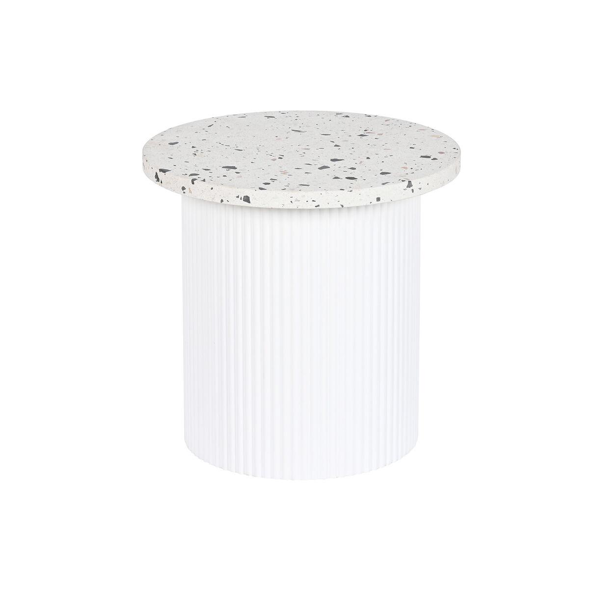 Mesa auxiliar Home ESPRIT Blanco Madera MDF Terrazo 40 x 40 x 37,5 cm