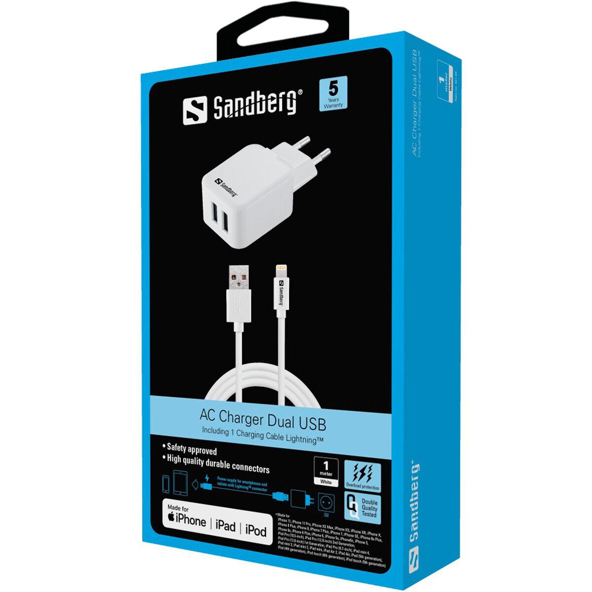 Cargador de Pared Sandberg 441-03 Blanco