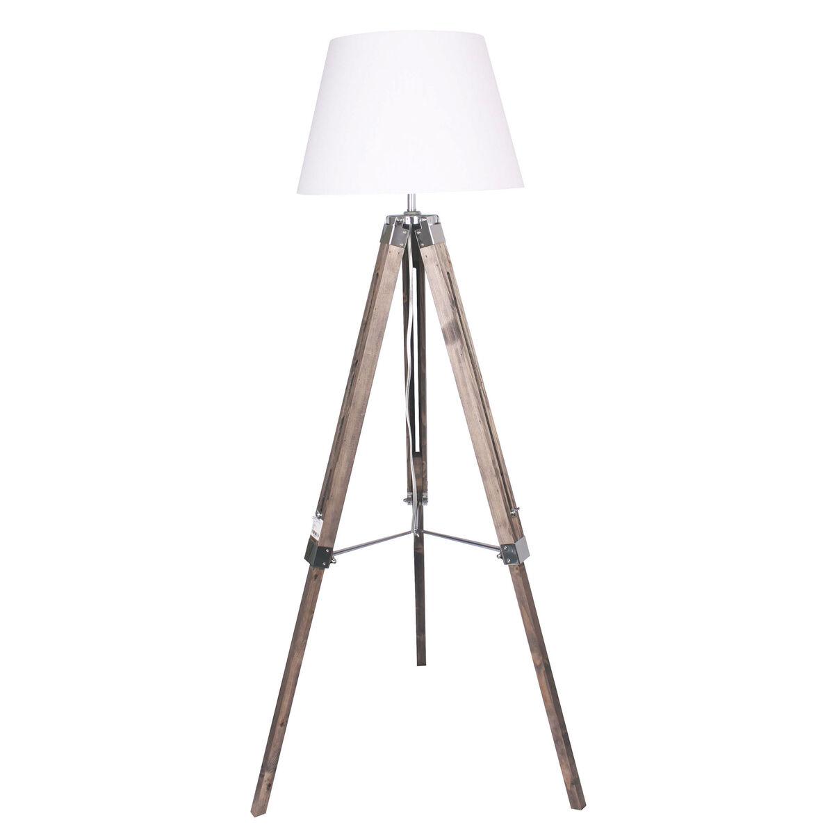 Lámpara de Pie Home ESPRIT Blanco Marrón Madera 40 x 40 x 150 cm