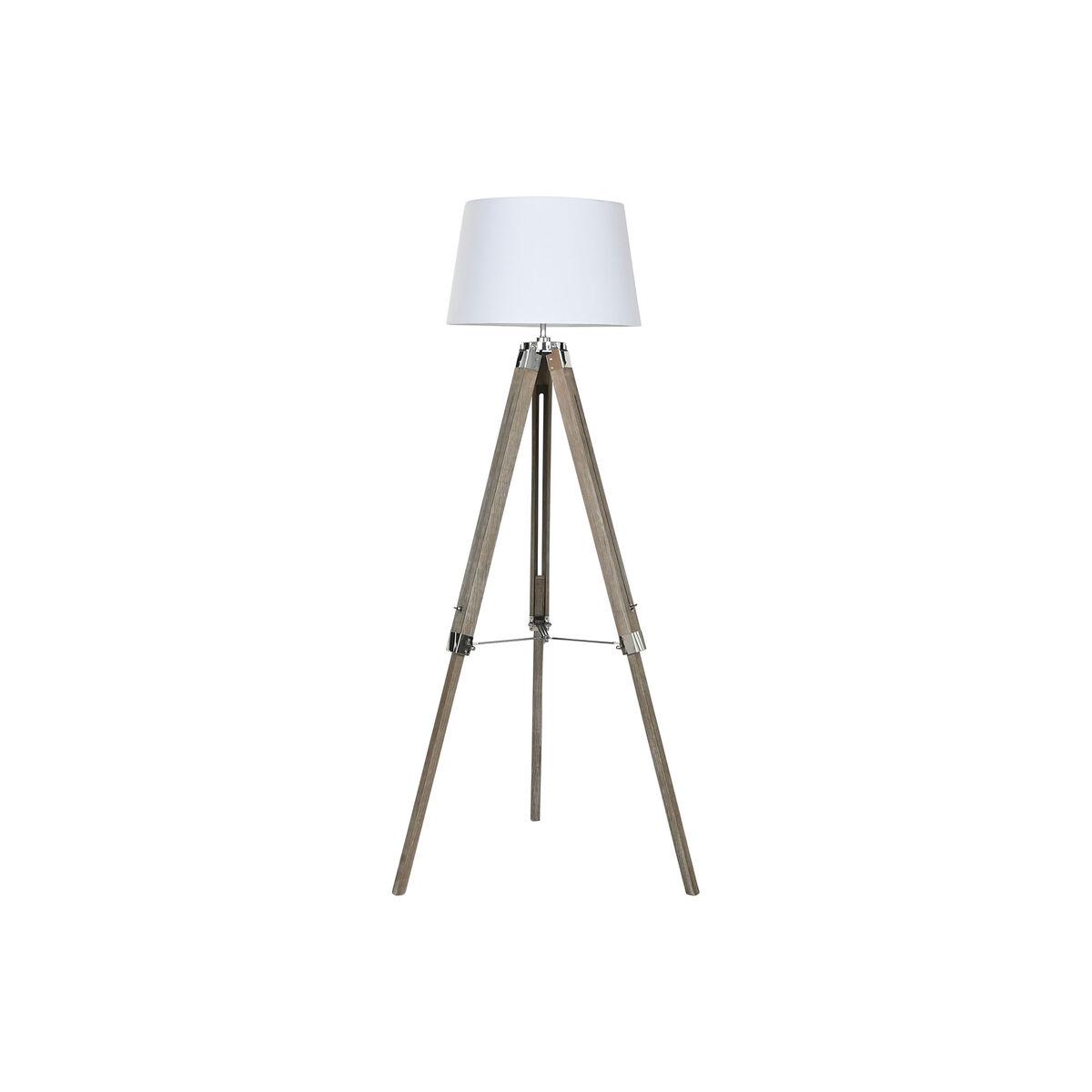 Lámpara de Pie Home ESPRIT Blanco Marrón Madera 40 x 40 x 150 cm
