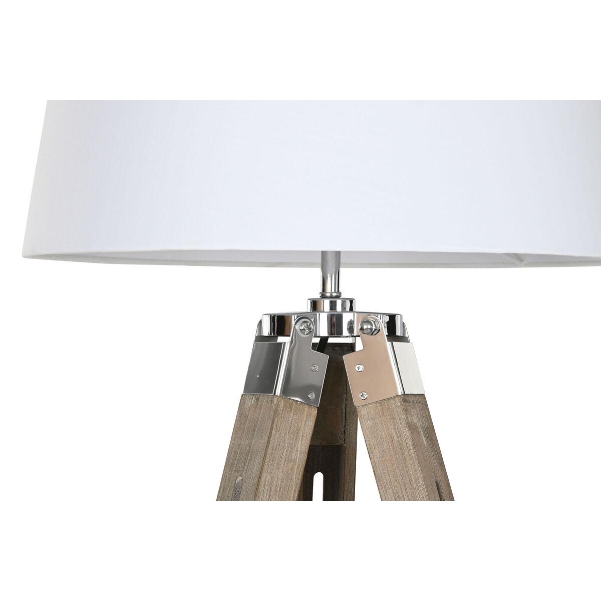 Lámpara de Pie Home ESPRIT Blanco Marrón Madera 40 x 40 x 150 cm