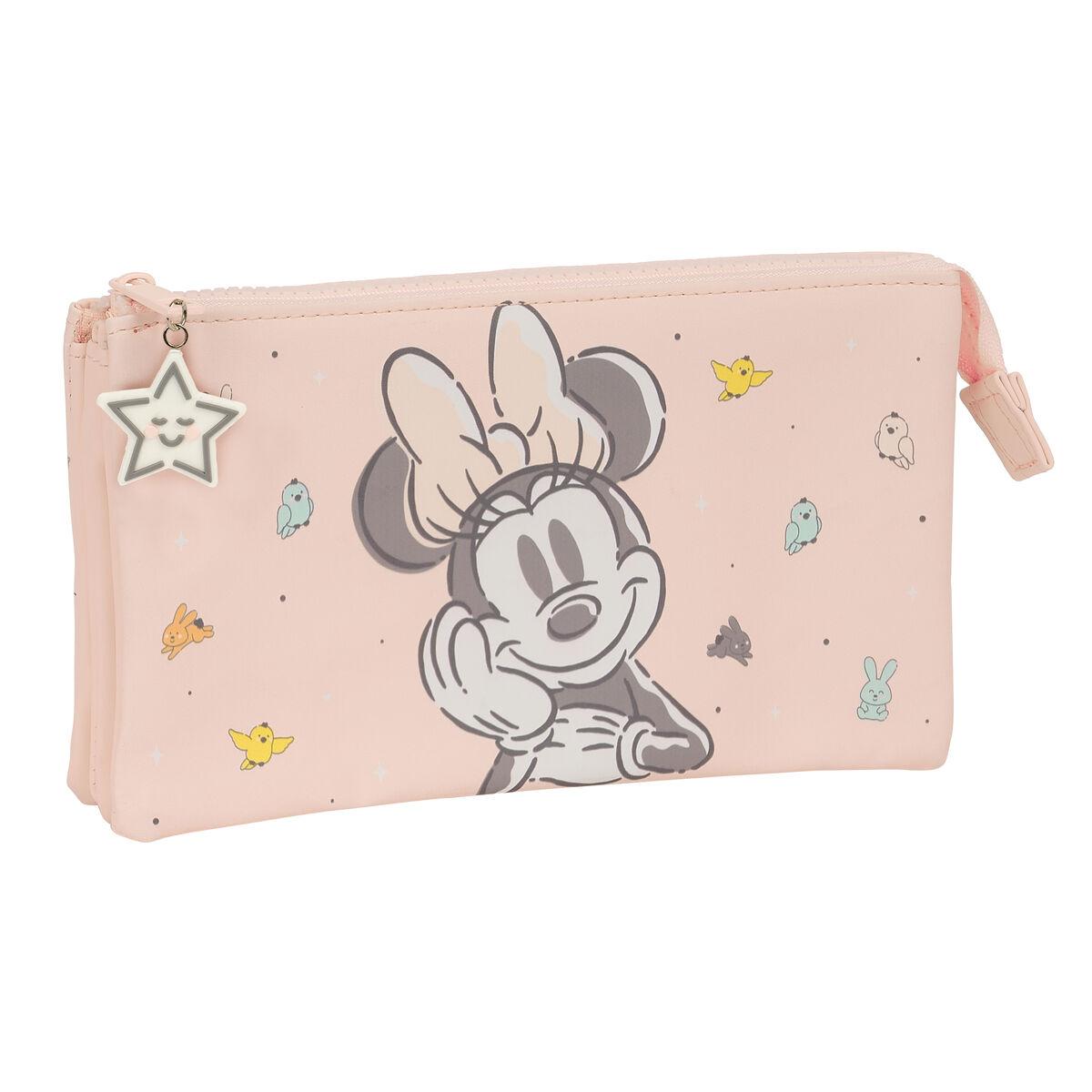 Portatodo Triple Minnie Mouse Baby Rosa 22 x 12 x 3 cm