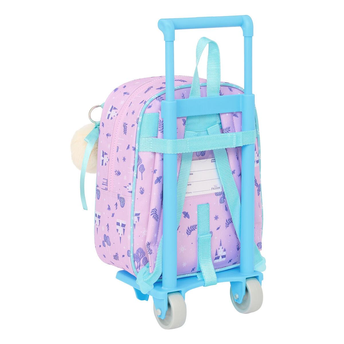 Mochila Escolar con Ruedas Frozen Cool days Violeta Azul cielo 22 x 27 x 10 cm