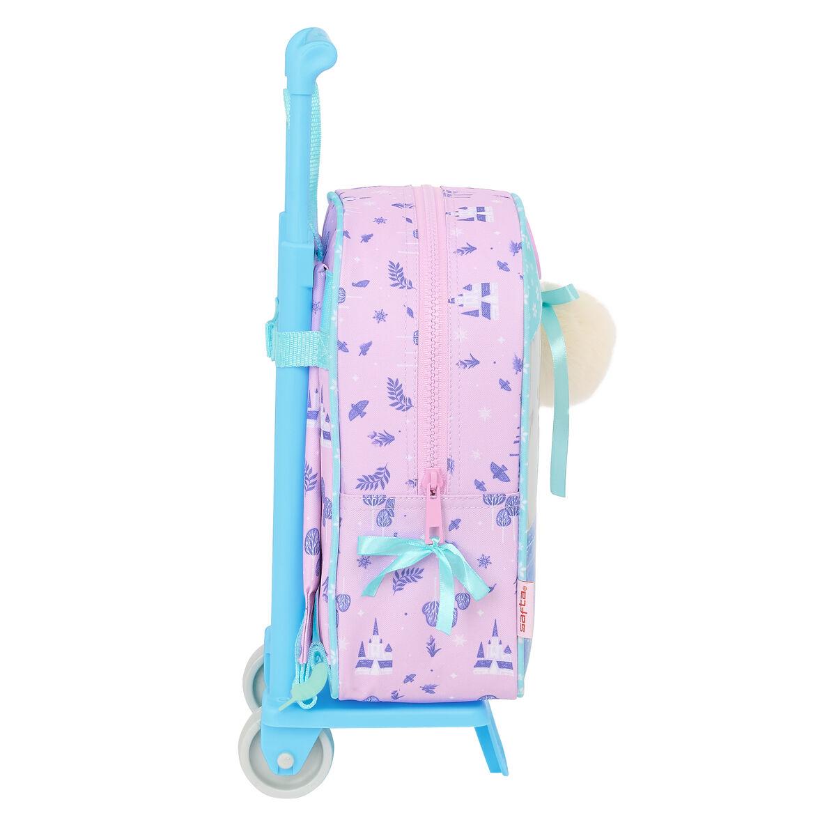 Mochila Escolar con Ruedas Frozen Cool days Violeta Azul cielo 22 x 27 x 10 cm