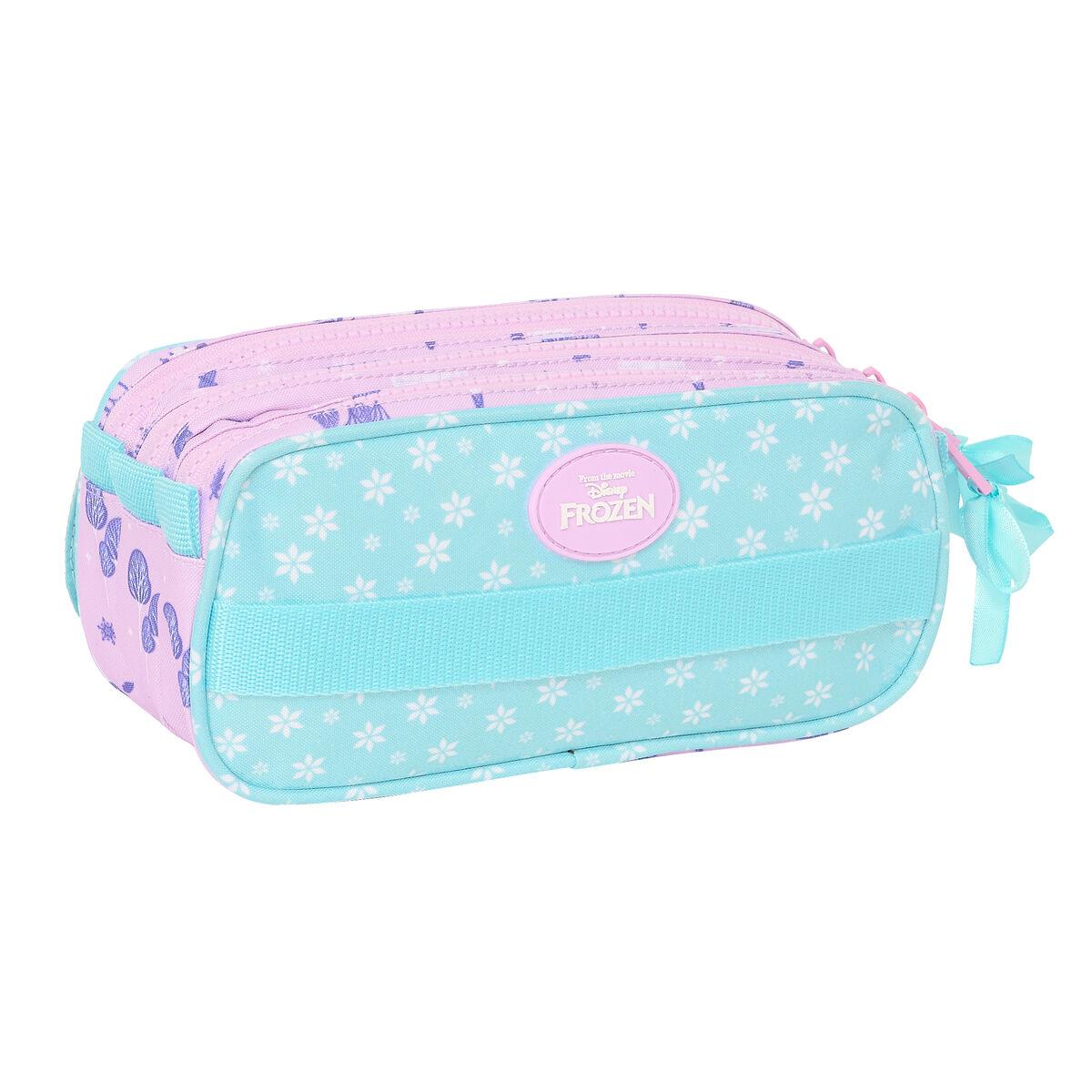 Portatodo Triple Frozen Cool days Violeta Azul cielo 21,5 x 10 x 8 cm