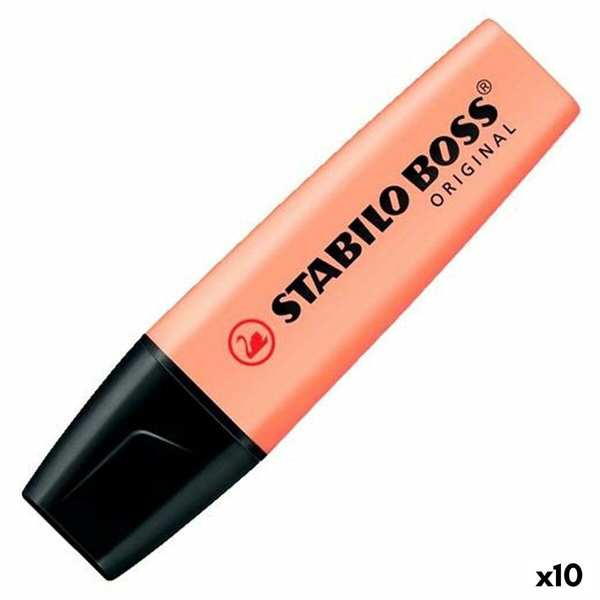 Subrayador Stabilo Melocotón Pastel (10 Unidades)