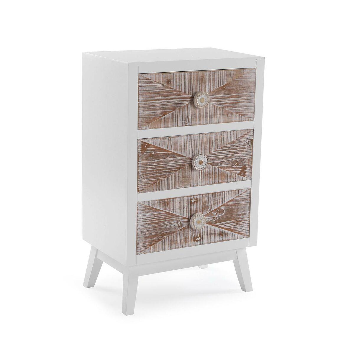 Mesita de Noche Versa Sira Pino Madera MDF 30 x 73 x 45 cm