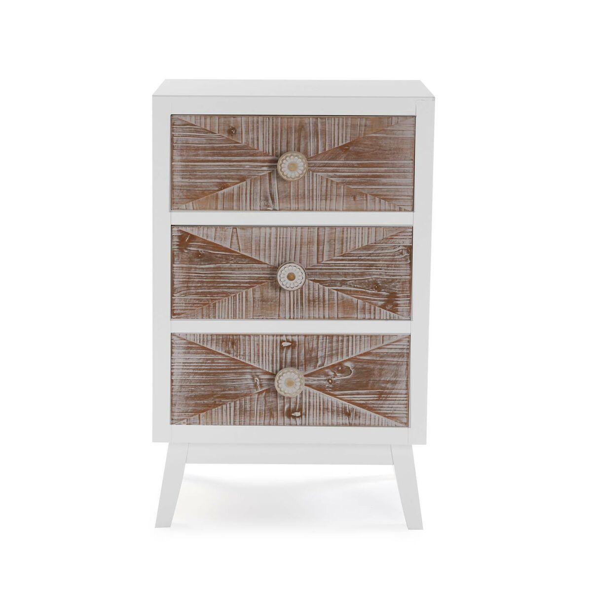 Mesita de Noche Versa Sira Pino Madera MDF 30 x 73 x 45 cm