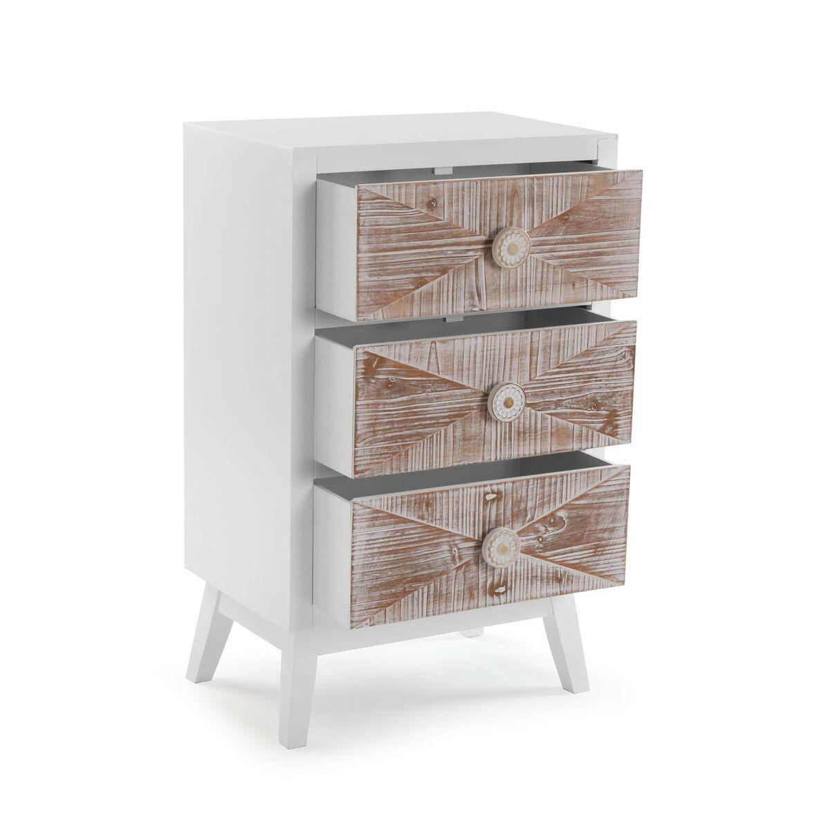 Mesita de Noche Versa Sira Pino Madera MDF 30 x 73 x 45 cm