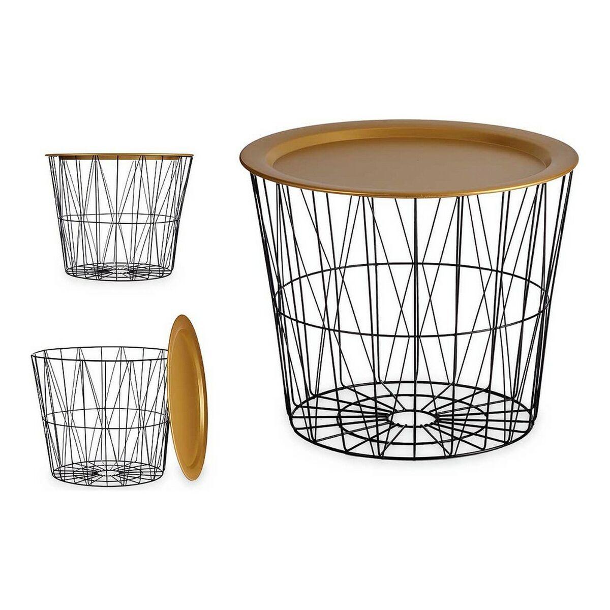Mesa auxiliar MEDIANA Negro Dorado Metal (Reacondicionado B)