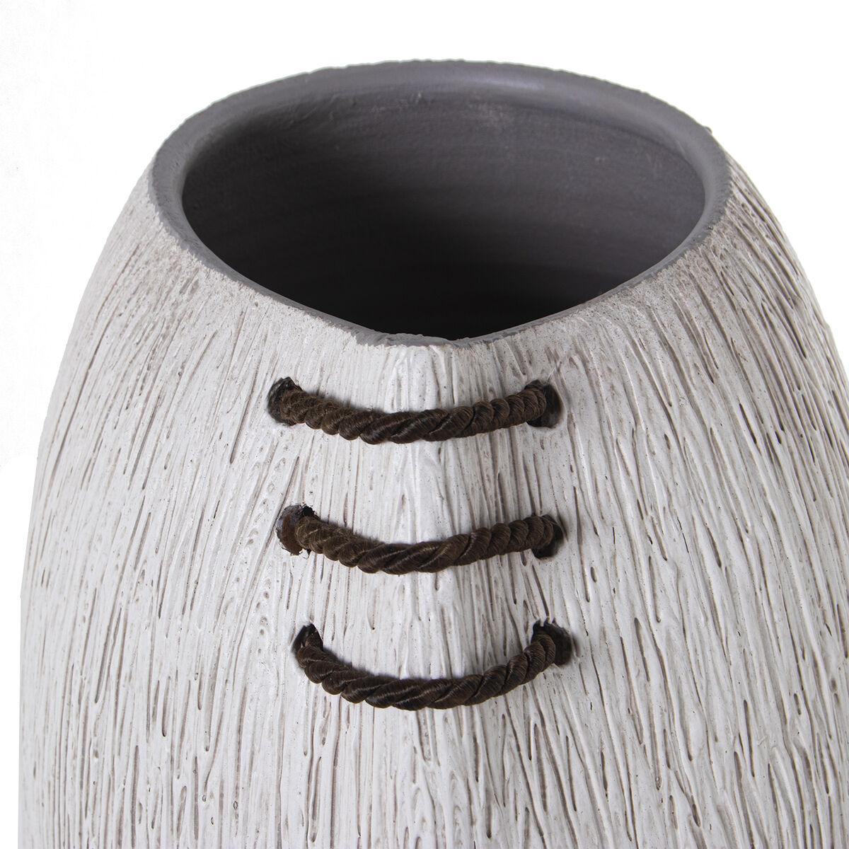 Jarrón de suelo Alexandra House Living Blanco Cerámica Rayas 20 x 20 x 57 cm